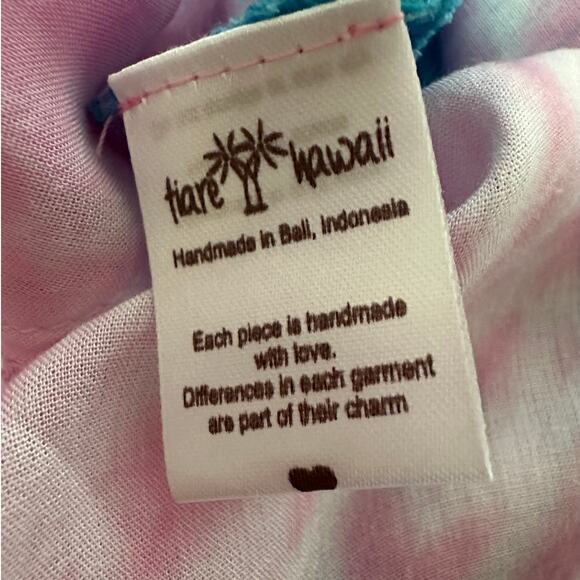 NWT Tiare Hawaii Brooklyn Maxi Dress tie dye pink blue OS - Picture 11 of 13